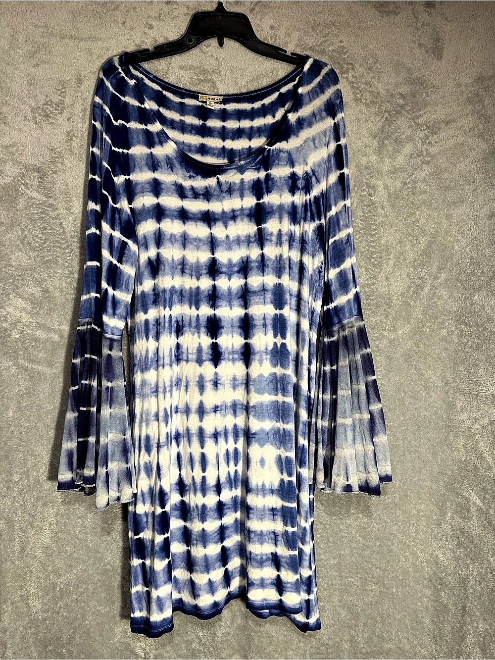 Haani Tie-Dye Mini Dress Blue & White XL Like New
